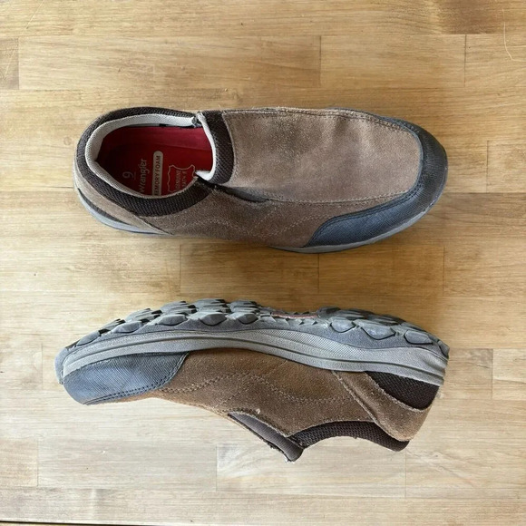 Wrangler Rugged Brown Suede Leather Slip On Loafer Memory Foam Shoes Mens 9 - Picture 4 of 8